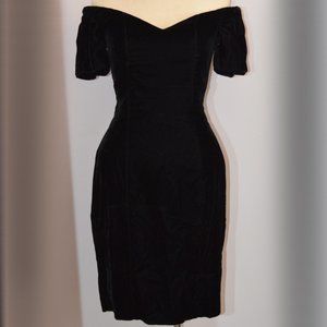 Black Velvet Cocktail dress 80's 90's